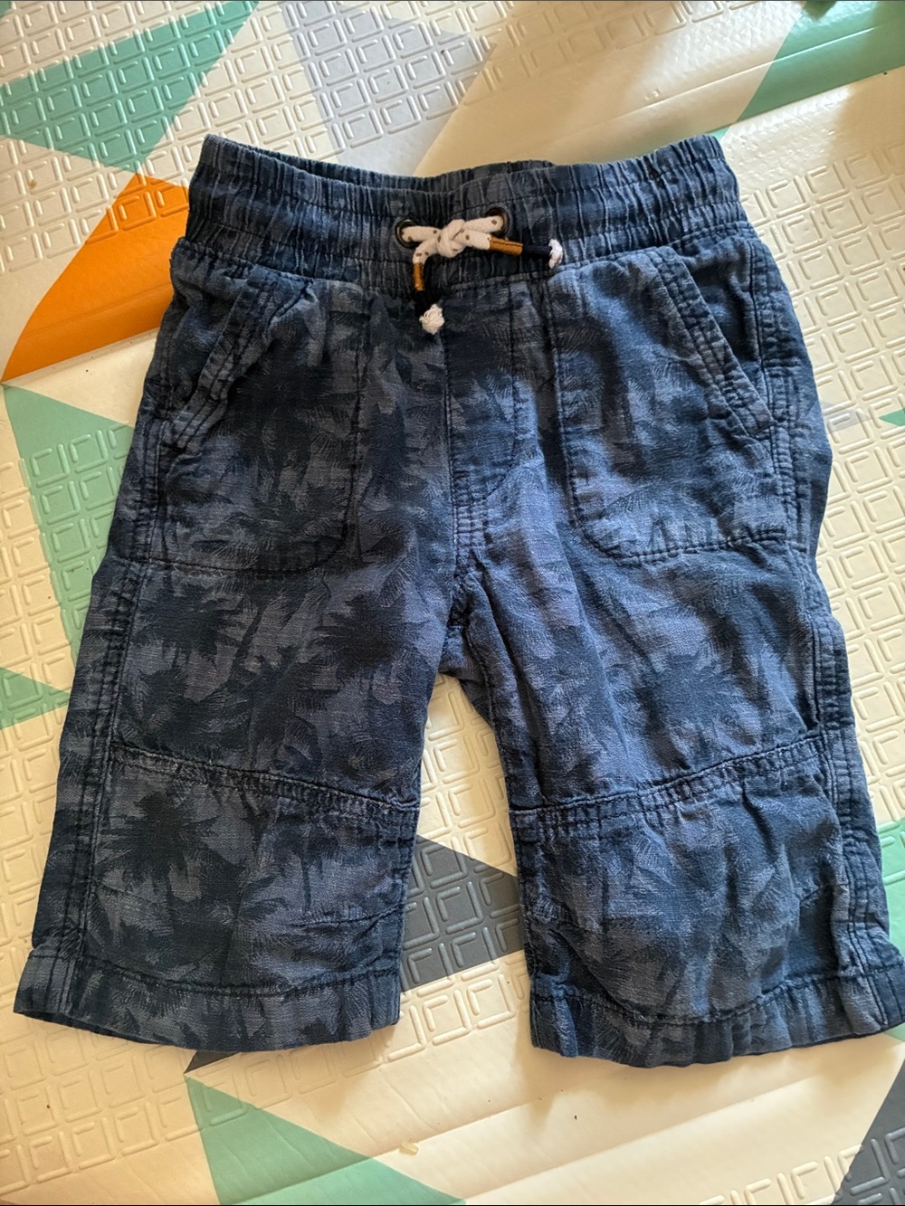 20/25$ 🧸 Kids Navy Blue Palm-Print Pull-On Shorts